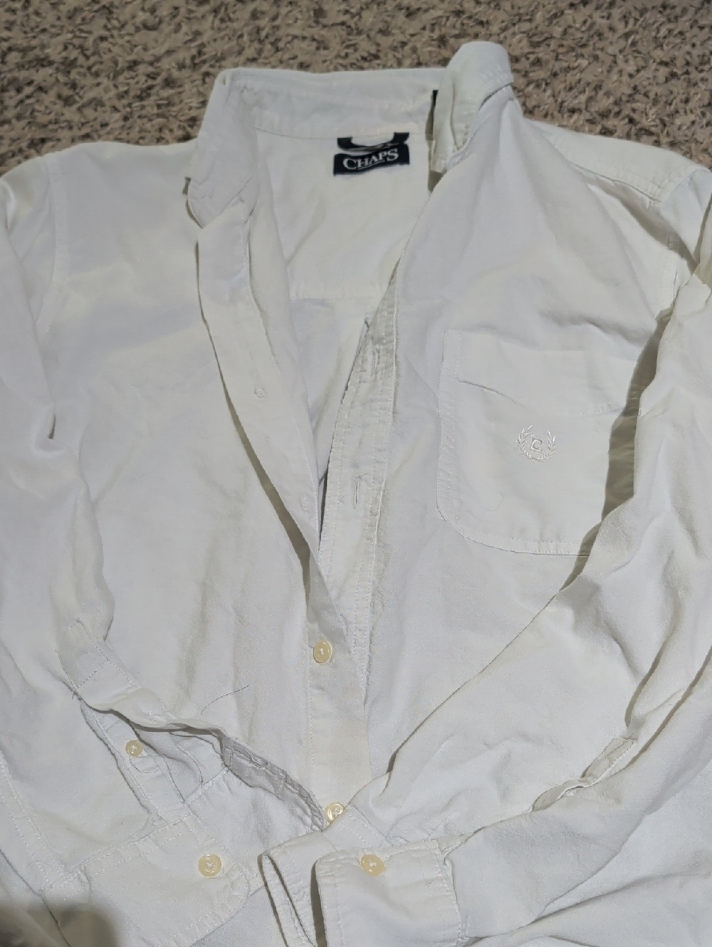 Chaps Men's Off-White Long-Sleeve Button-Down Shirt